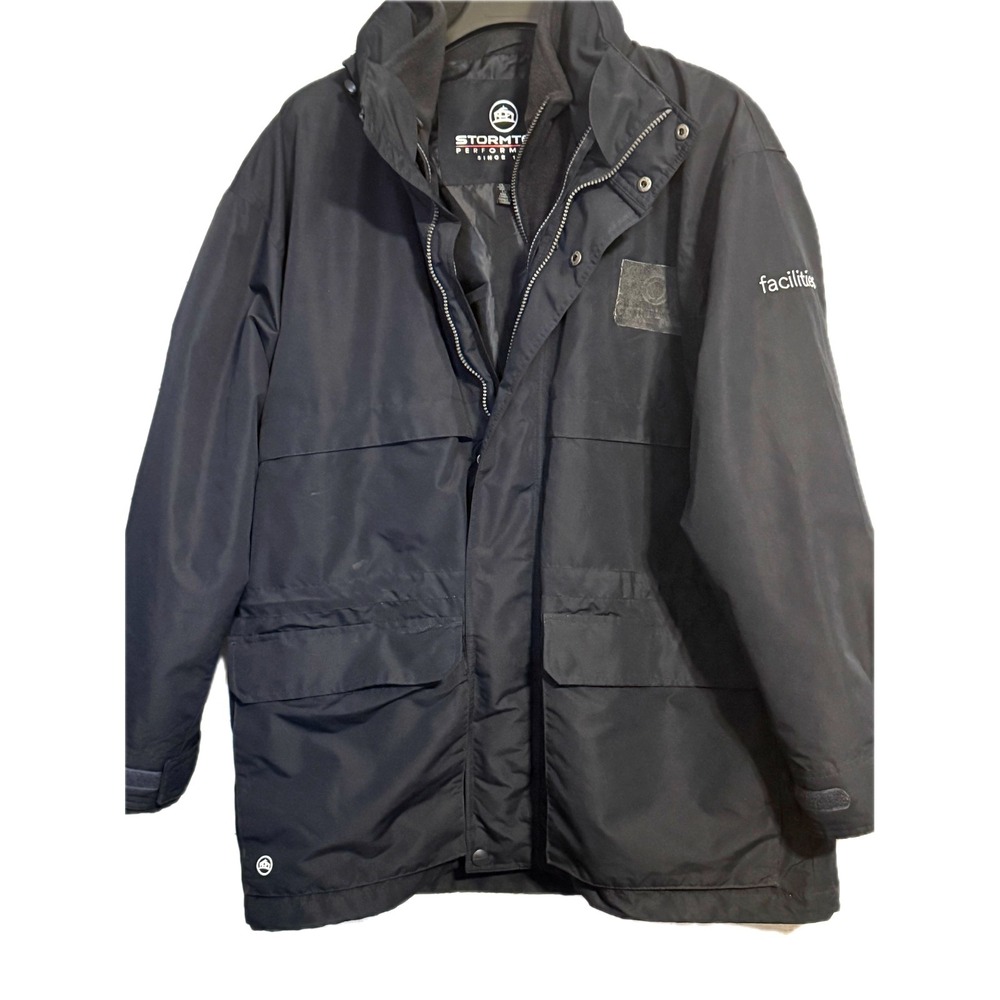 Stormtech Men's Winter Coat Jacket Size L Black Insulated Full Zip Pockets